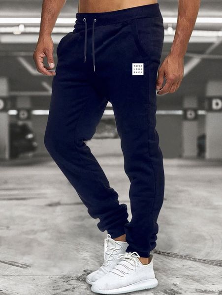 

men letter graphic drawstring sweatpants g52w#, Black