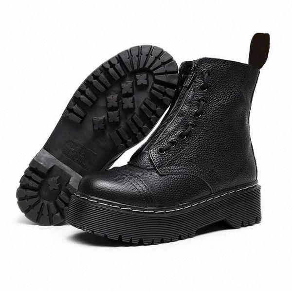 

warm like home size 34-41 chunky motorcycle boots for women autumn 2019 fashion round toe lace-up combat boots ladies shoes #ol1k