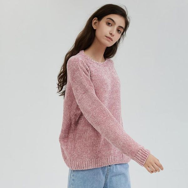 

women's sweaters knitted basic for daily pull jumpers autumn winter women sweater solid female o neck chenille warm thick ladies, White;black