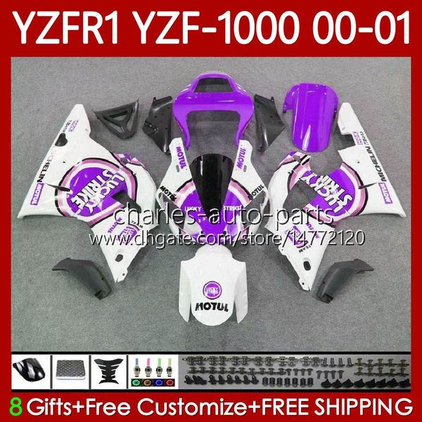 Kit carrozzeria per YAMAHA YZF-1000 YZF-R1 YZF1000 YZFR1 Lucky Purple 00 01 02 03 Body 83No.171 YZF R1 1000CC 2000-2003 YZF 1000 CC R 1 2000 2001 2002 2003 Carenatura moto