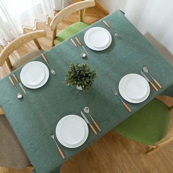

table cloth nordic japanese cotton and linen plain color tablecloth fabric desk coffee rectangular dining simple modern