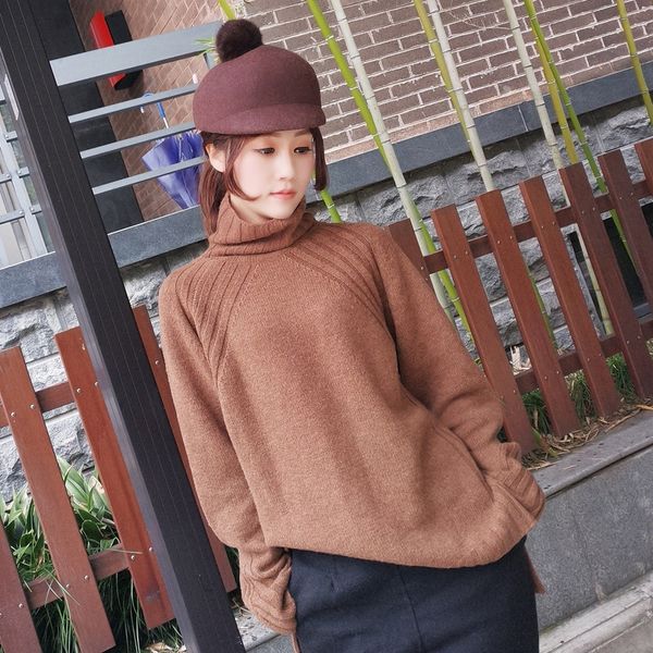 

анна зимняя шерсть высокой pulloversweater пуловер шеи свитер с коротким передним и длинной задней щели свободно пуловер вязаный пассивом ру, White;black