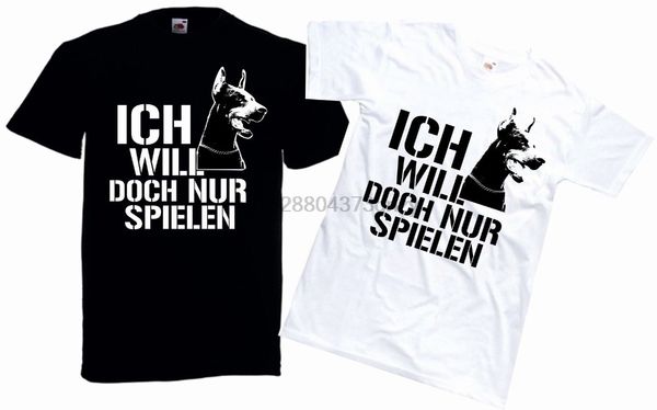 

2020 fashion men dobermann ich will doch nur spielen schutzhund wachhund casual tee hoodie designers t shirts sweatshirt