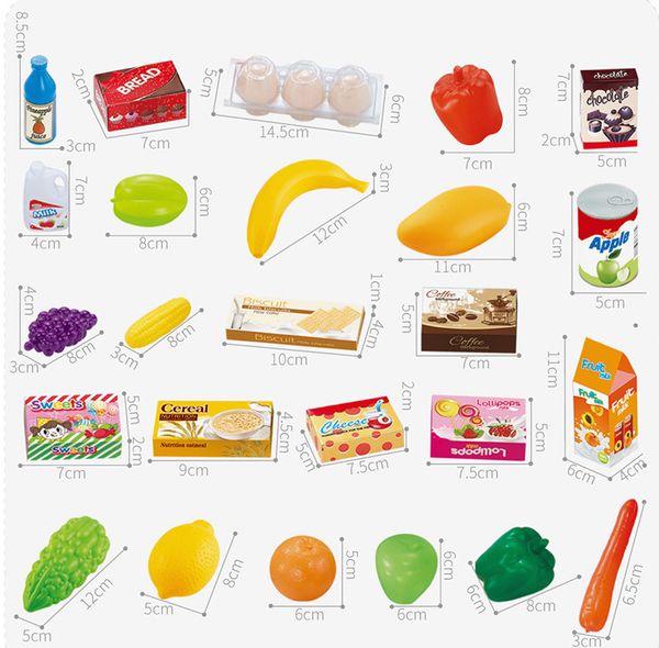 

kitchen toy shopping cart set pretend play house plastic cutting simulation fruit vegetables mini food girls boys educational gifts