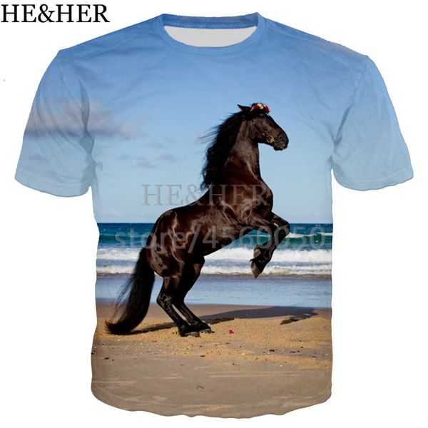 

new popular horse racing cartoon 3d print shirts hippie comics aesthetic men clothing