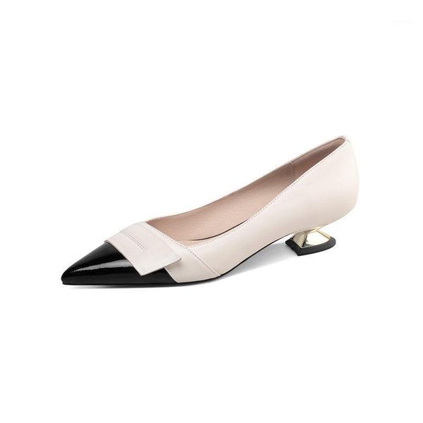 

women spring summer shoes woman mixed colors genuine leather pointed toe ladies pumps dancing shoes woman1, Black