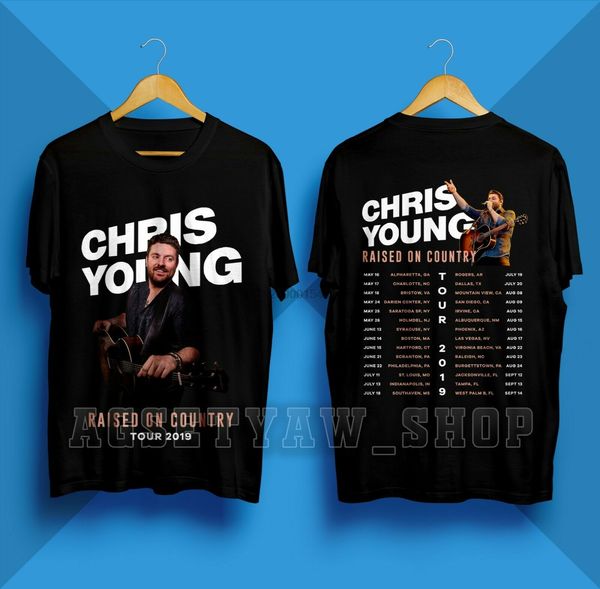 

chris young tour 2020 raised on country t shirt black size s-3xl sport hooded sweatshirt hoodie
