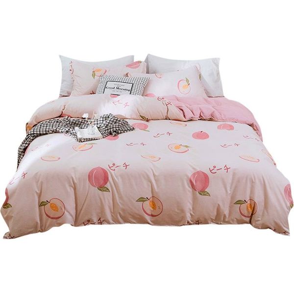 

bedding sets claroom pink peach bed linens cute  duvet cover set for girls sa45#