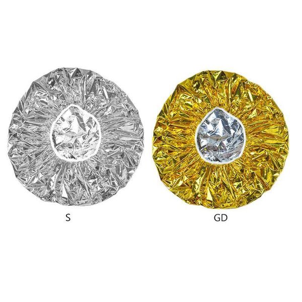 

salon aluminum foil baking oil hair cap portable nourishing dry disposable shower cap waterproof ultra-thin bath h wmtwhn, Silver