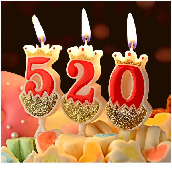

1 pcs multi color mini digital 0-9 glitter cute egg birthday candles smoke-cake candle decoration kids child party bbycsi