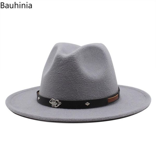 

wide brim hats classic retro autumn female fedoras hat wool jazz cap winter fedora for men fashion chapeau, Blue;gray