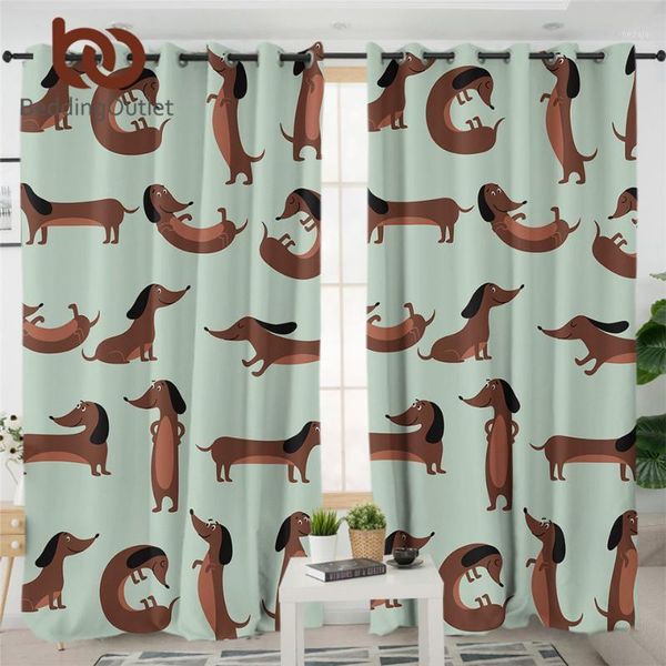 

curtain & drapes beddingoutlet dachshund curtains blackout cute sausage dog kids pet puppy funny window treatment cartoon animal gardinen1