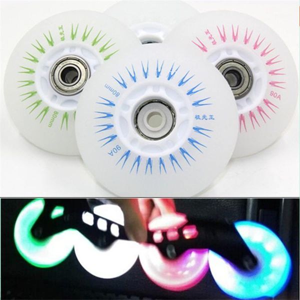 

inline & roller skates [60mm 62mm 64mm 68mm]led skating wheel kids' sneaker shoes patines flash shine tyre magnetic core cell 4 pcs1