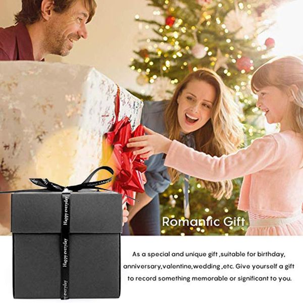 

Paper DIY Photo Unique Design Surprise Wedding Box Fashion Birthday Party Gift Creative Black