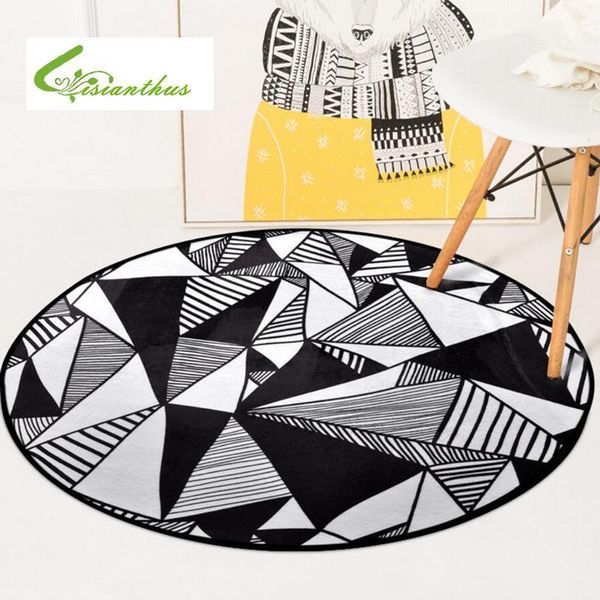 

cushion/decorative pillow modern geometric printed round carpets for living room children bedroom area rug crawling play floor mat yoga cloa