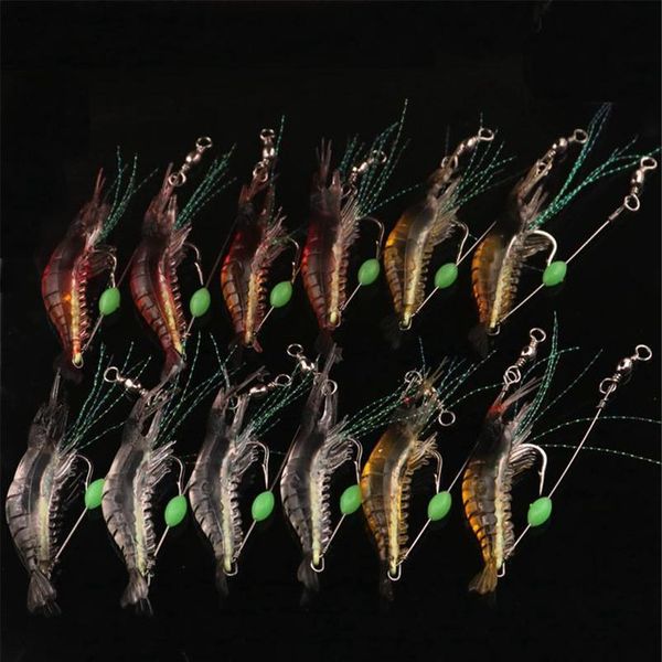 

12pcs/lot classic 9cm 6g soft fishing lures fake shrimp floating soft bait artificial sile shrimp with hook fishin jllyiq