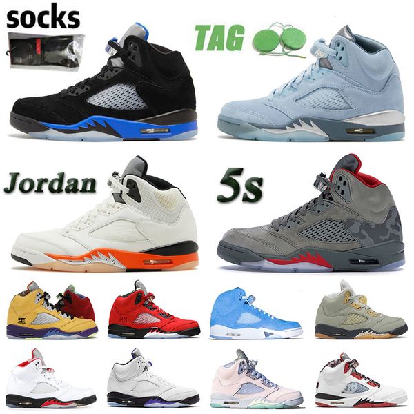

designer jumpman 5 racer blue 5s v mens basketball shoes florida gators marquette fire red concord easter camo sports sneakers t og designer, Black
