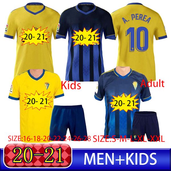 

2020 cadiz soccer jerseys men +kids kit 20 21 cÃ¡diz cf alex lozano nano alejo mari perea salvi football shirts, Black;yellow