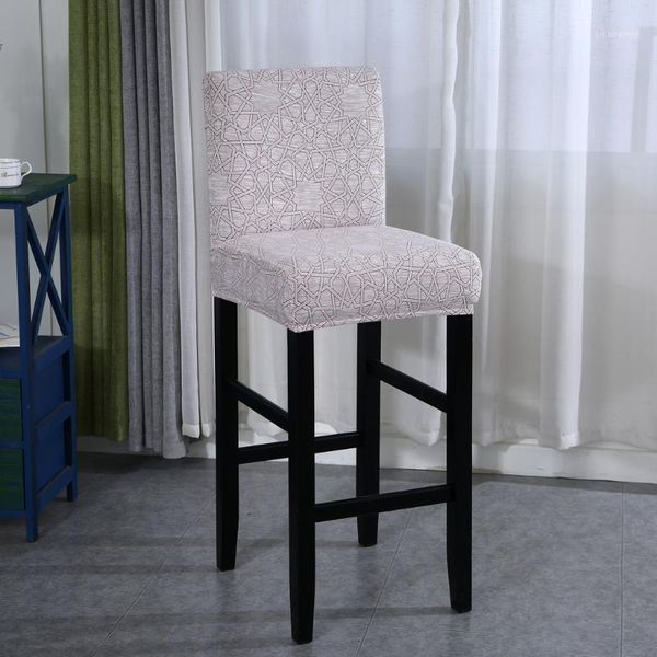 

stretch low-back dining chair seat cover bar height stool slipcover replacement for home restaurant party1