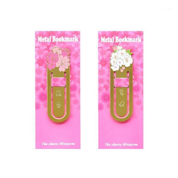 

[stock clearance] flower plant metal bookmarks for books succulents cherry flower paper clip office school supplies a64251