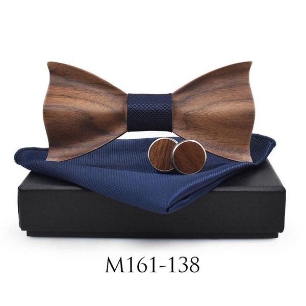 

for shirt gift clothing accessories 3d embossed +bow tie pocket classic wooden anniversary cufflinks set fashion, Blue;purple
