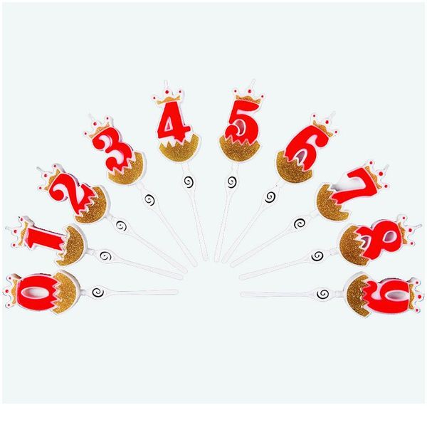 

1 pcs multi color mini digital 0-9 glitter cute egg birthday candles smoke-cake candle decoration kids child party bbykja