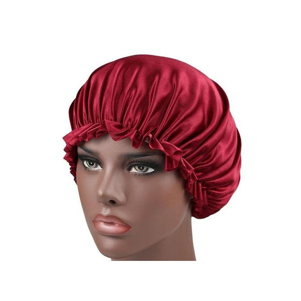 

new elastic women satin bonnet turban hat headwear chemo beanies silk donna sleep cap ladies hair cover wmtbwz jeneffer, Blue;gray