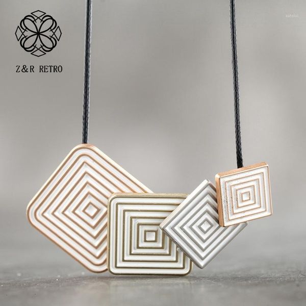 

square women necklace rope chain pendant&necklaces female necklace fashion jewelry gift collares wholesale presents h6731, Silver