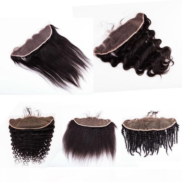 

straight тело волны рыхлого глубокий kinky завитое kinky прямой 13x4 malaysia волосы кружево фронтальные и закрытие уха до уха кружева лобно, Black;brown