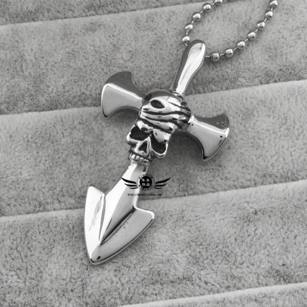 

fashion design necklace pendant luxury jewelry skull anchor cross titanium steel men's stainless, Silver