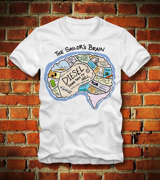 

new summer tee shirt funny t shirt the sailor brain segeln segler boot boat fun schiff ship custom t-shirt sport hooded sweatshirt hoodie