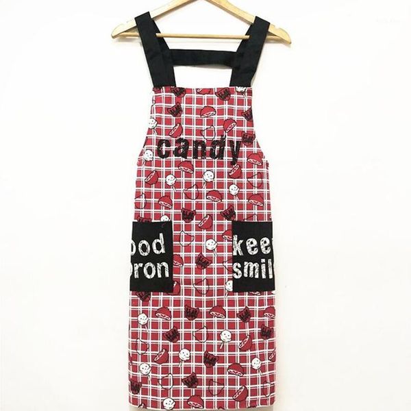 

1pcs waterproof cotton apron woman bibs home cooking baking coffee shop cleaning aprons kitchen accessory1