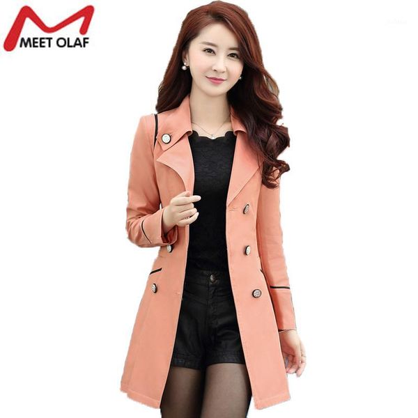 

wholesale- trench coat women 2017 spring autumn female casual double-breasted long coats overcoat windbreaker raincoat casaco feminino yl341, Tan;black