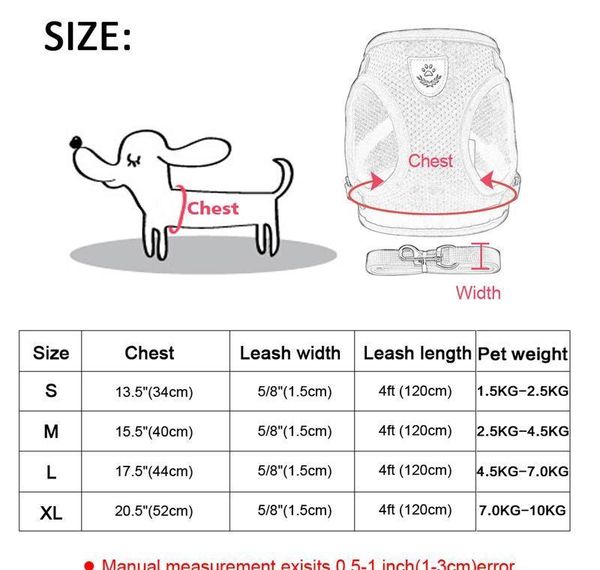 

dog harness for small medium dogs nylon mesh puppy cat harnesses vest reflective walking lead lea jlldje mxyard