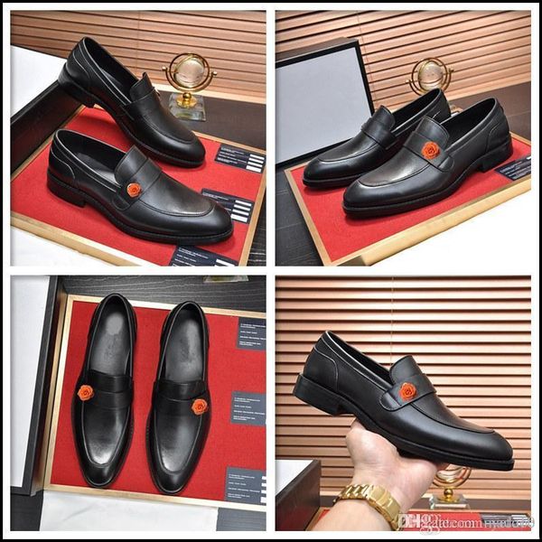 

c6 2019 new men luxury dress shoes genuine leather male oxford italian classic vintage lace-up men's brogue shoes oxford us 33 33, Black