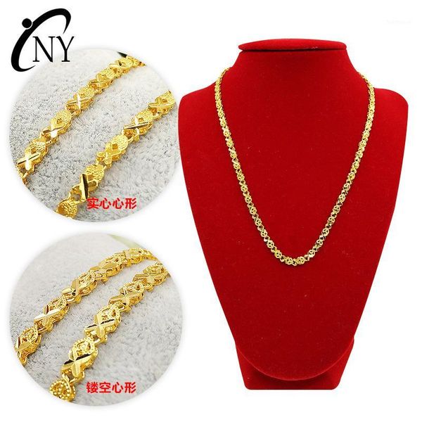 

fashion retro 14k gold necklace for women wedding engagement jewelry yellow gold statement necklace chain choker birthday gifts1, Silver