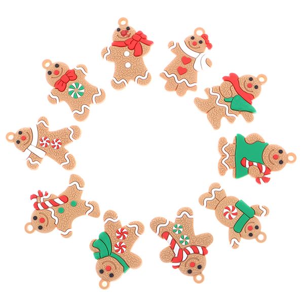 

traditional gingerbread man doll hanging 10pcs charms christmas tree ornament
