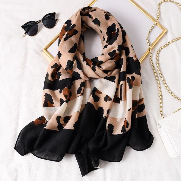 

2020 luxury leopard women cotton scarf pashmina hijab head scarves foulard beach stole print bufanda female soft bandana wmtikz bdesybag, Blue;gray