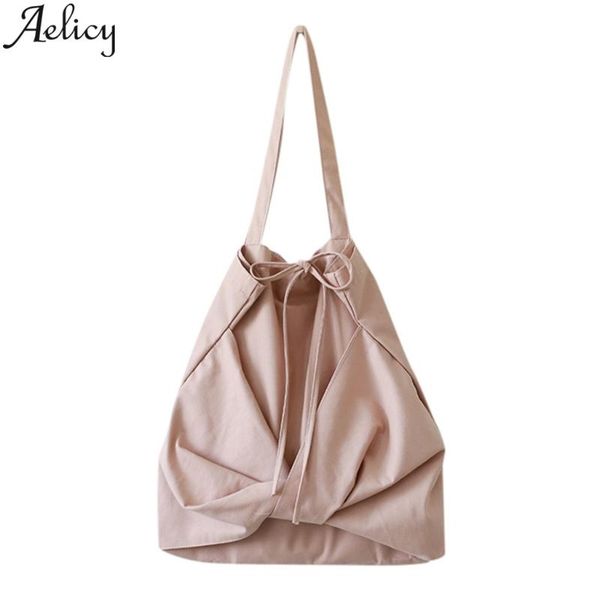 

aelicy women's fashion trendy handbag solid color cute eco-friendly canvas shopping bag shoulder handbags canvas bags for women