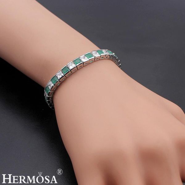 

hermosa jewelry fine charming rare silver color bracelets 7" 18cm, Black