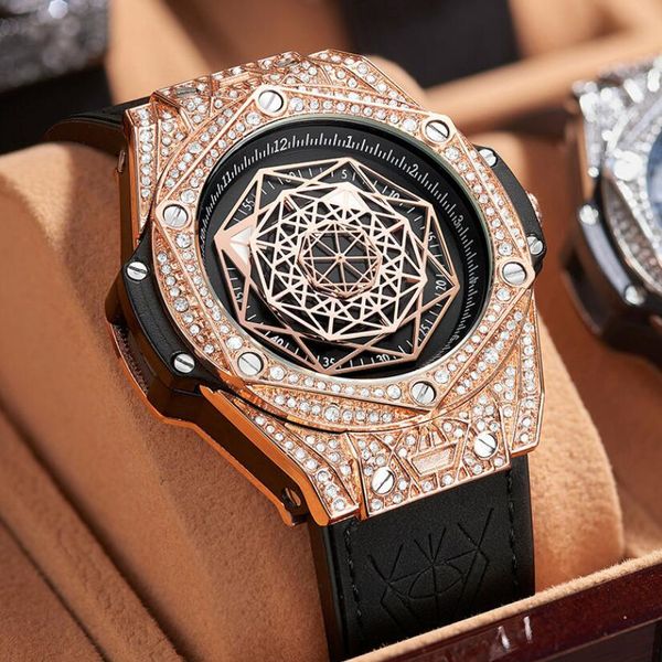 

onola tonneau square big quartz watch man lumious chronograph wristwatch fashion casual style luxury relogio masculino, Slivery;brown