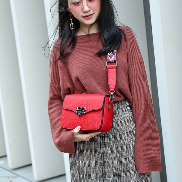 

новый bagsummer мешок трехслойных женщин 2020 женщин универсального широких плечевой ремня одного плеча сумки ins супер крест огня над небол