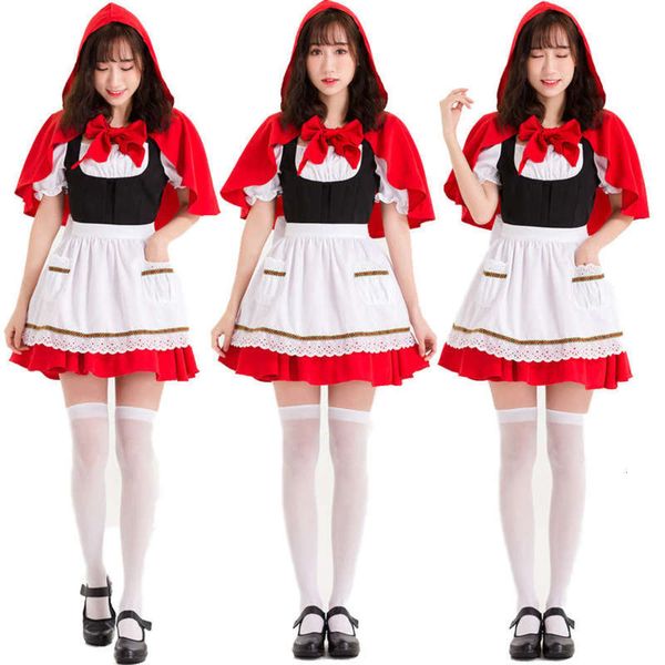 

little halloween cosplay party dress red riding hood nightclub queen costume, Black;gray