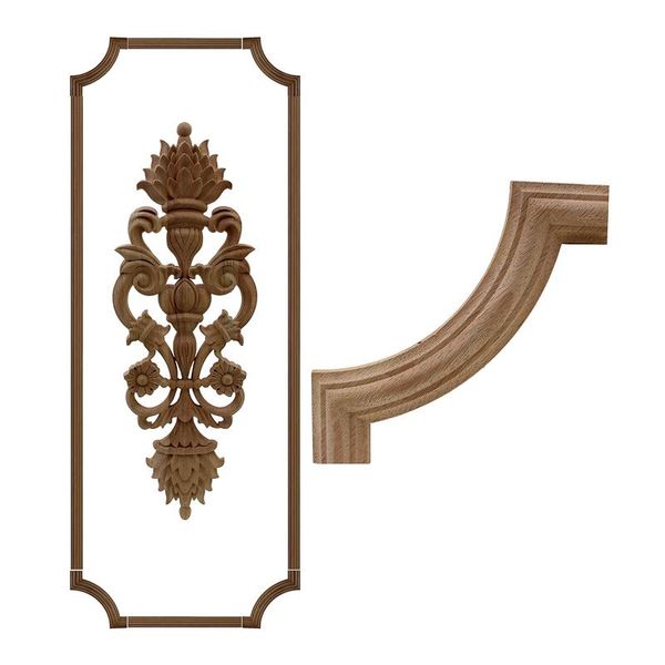 

runbazef floral wood carved corner applique wooden carving decal cabinet frame wall vintage home decor decoration accessories