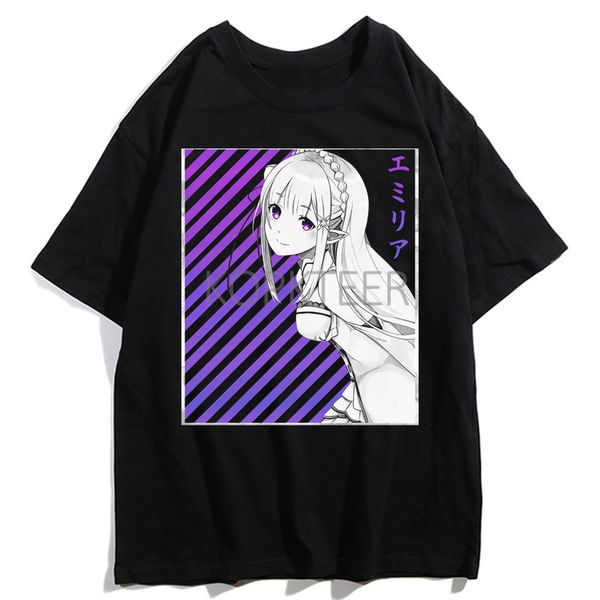 

аниме rezero кара hajimeru isekai seikatsu emiria графический смешные короткие рукава harajuku ullzang tee толстовка с капюшоном толстовка м