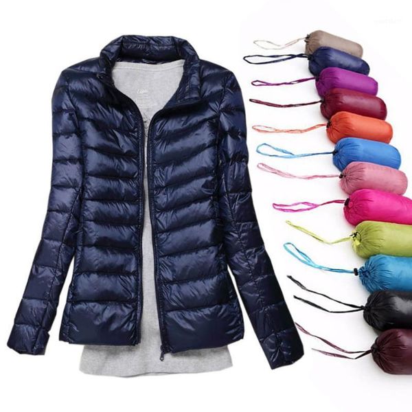 

winter women jacket white duck down jacket women autumn slim warm coat lady ultralight long sleeve down coat female plus size1, Black