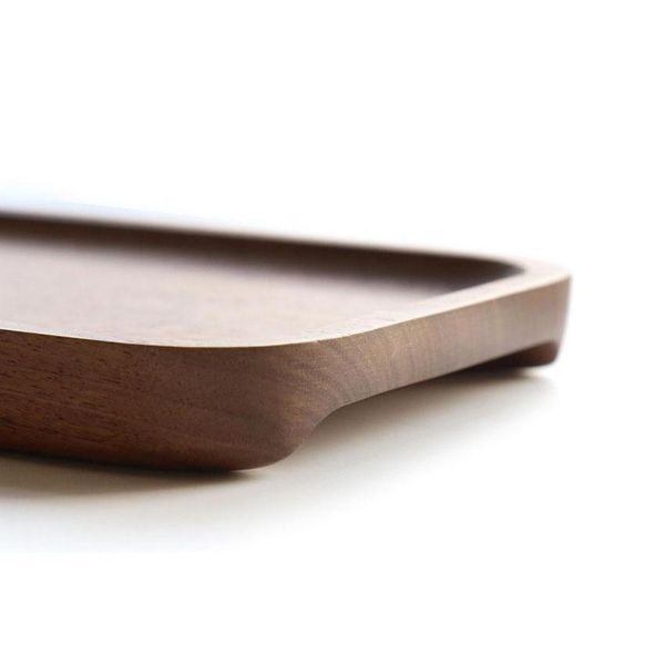 

new wooden dishes tray rectangular black walnut sushi snack plate with handle solid wood pla wmtzfb dh_seller2010