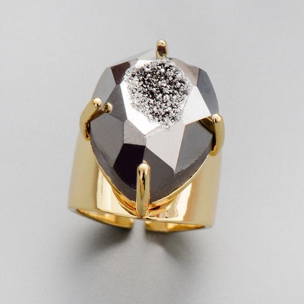 

кольца для женщин high end цвета золота druzy кольца партии способа bestfriend коктейльные кольца подарки размер 7 jllohk ffshop2001, Golden;silver