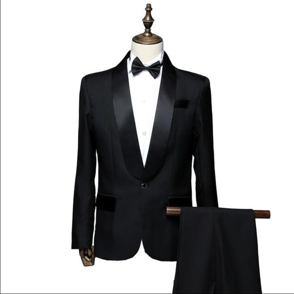 

2020 male middle-aged suits suit host singing uniform command stage costume groom's wedding dress 6nv7, White;black
