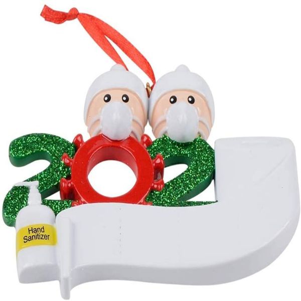 

2020 смолы карантин christmas party decoration подарков санта-клауса с маской персонализированный xmas tree ornament все серии